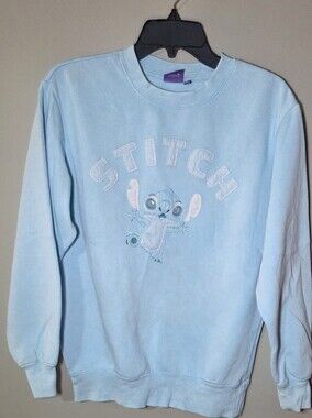 Disney Stitch Crewneck Sweatshirt Women’s Small Light Blue Lilo & Stitch
